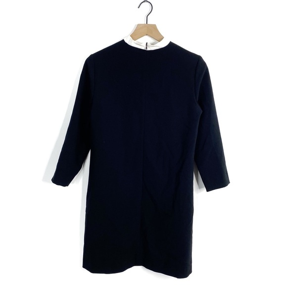 Sandro Noir Contrast Collar Embroidered Bob Dress - Picture 9 of 15